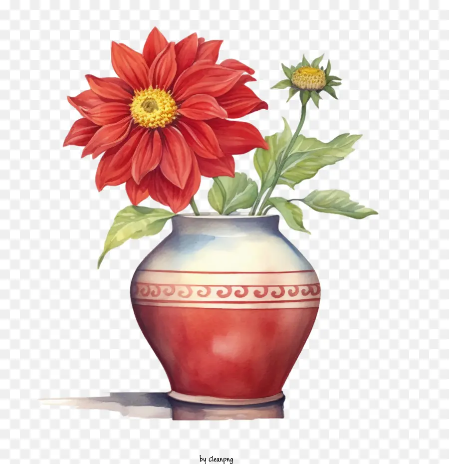 Bunga Dahlia，Vas Bunga PNG