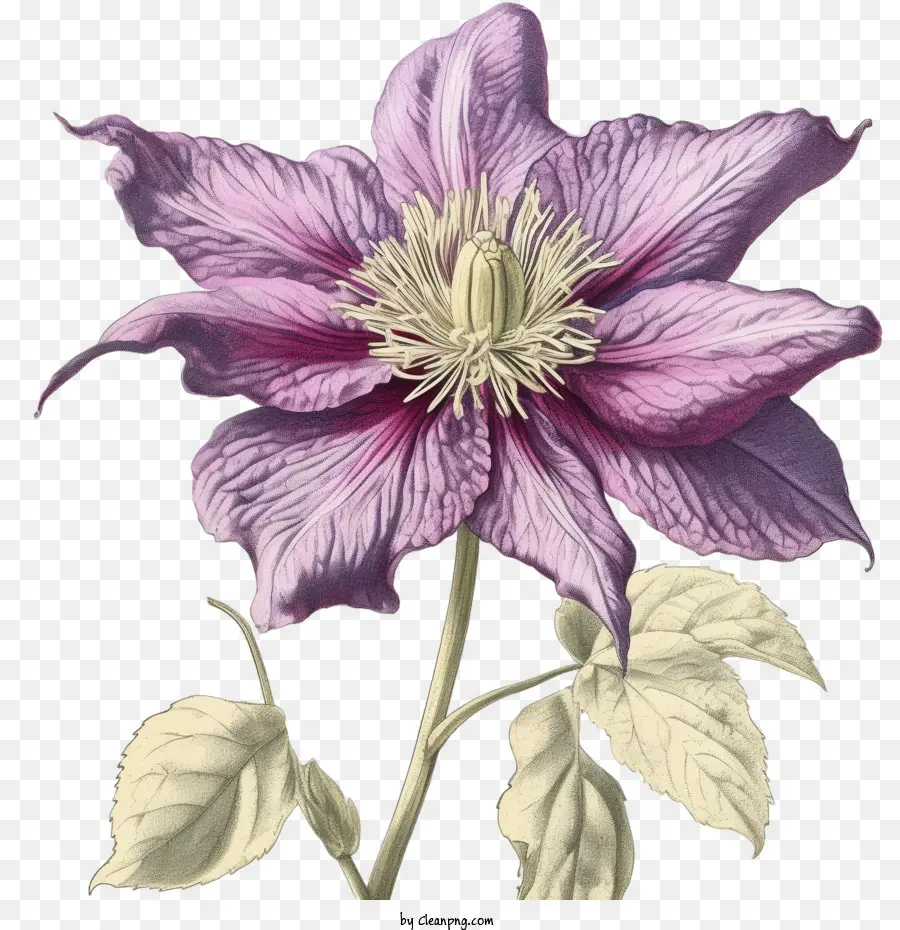 Bunga Clematis，Bunga Clematis Ungu PNG