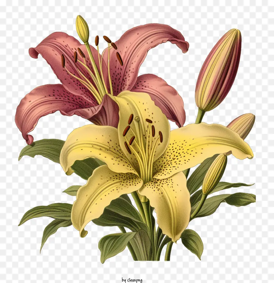 Bunga Lily，Bunga Lili Oranye PNG