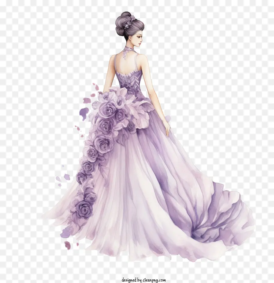 Gaun Pengantin，Lavender PNG