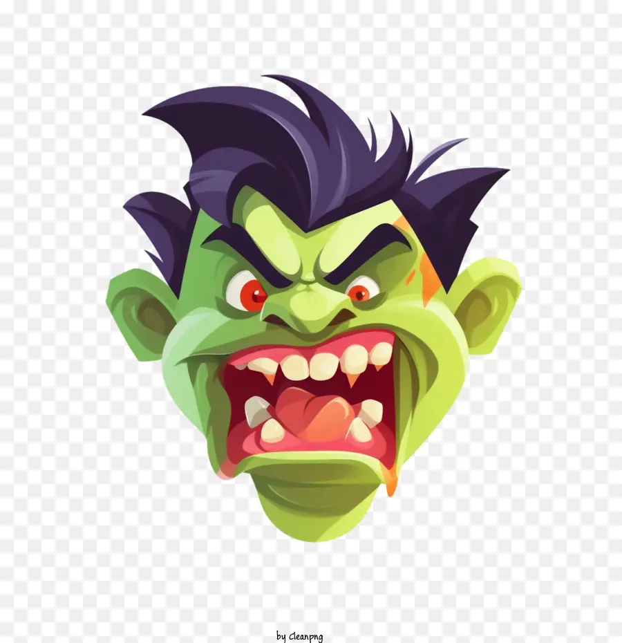 Goblin，Wajah Marah Hijau PNG