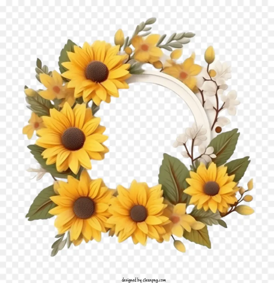 Bunga Matahari Frame，Bunga Matahari PNG