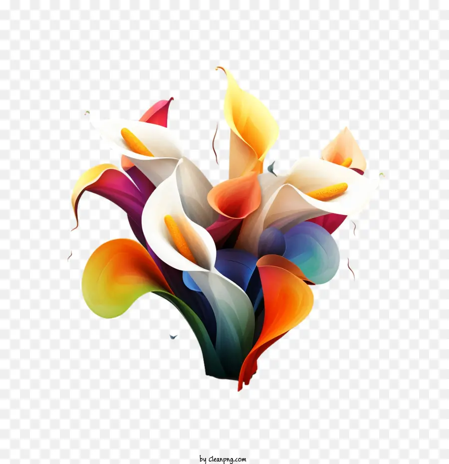 Panggilan Lili，Bunga Calla Lilies Berwarna Warni PNG