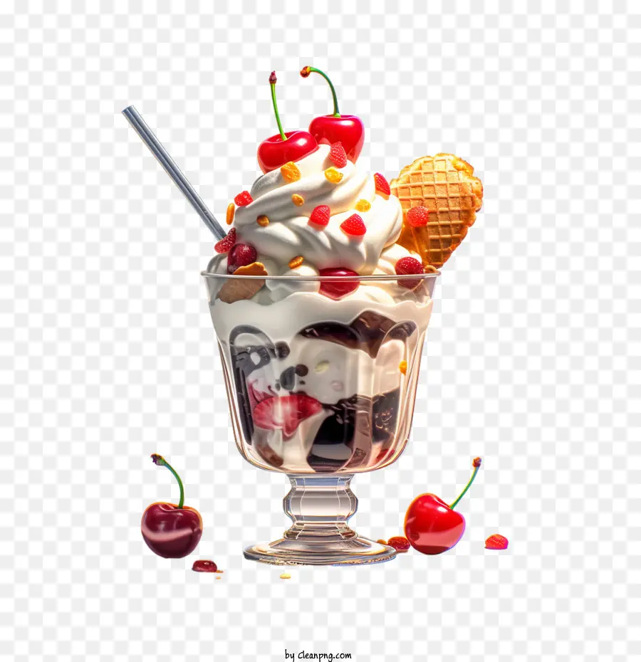 Sundae，Es Krim Sundae PNG