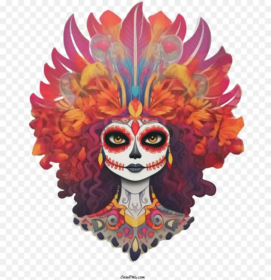 Skelita Calaveras，Hari Topeng Mati PNG