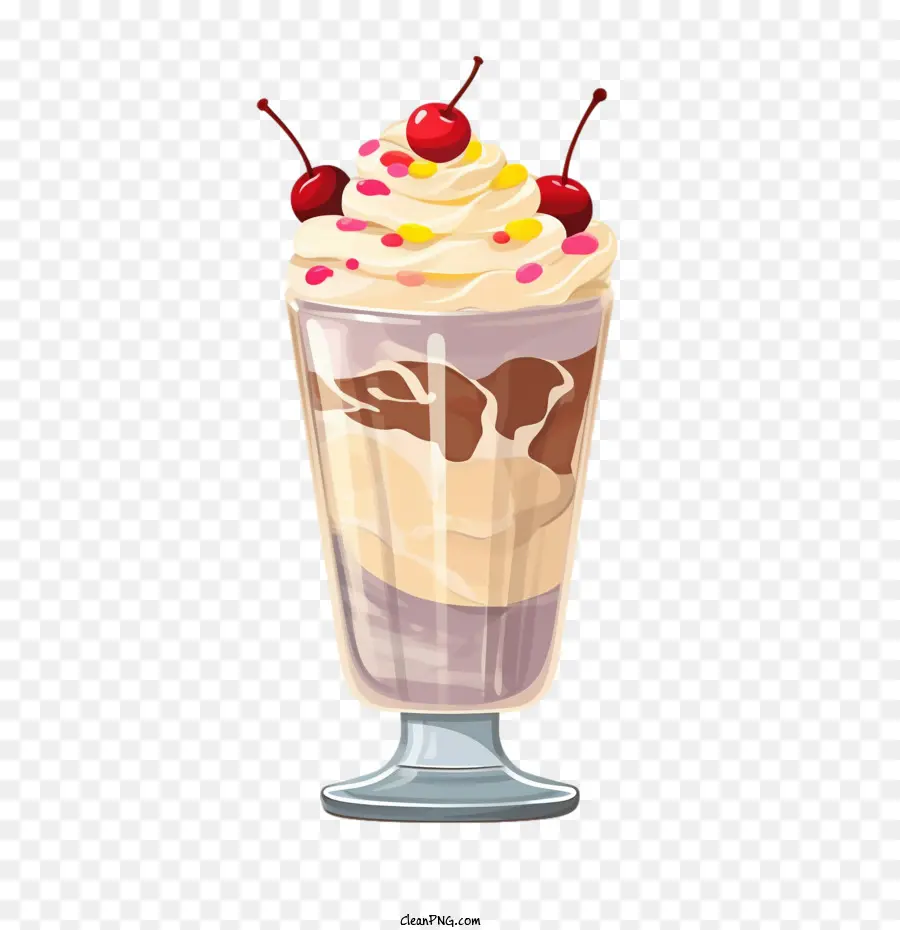 Minuman Kocok Susu，Es Krim Sundae PNG