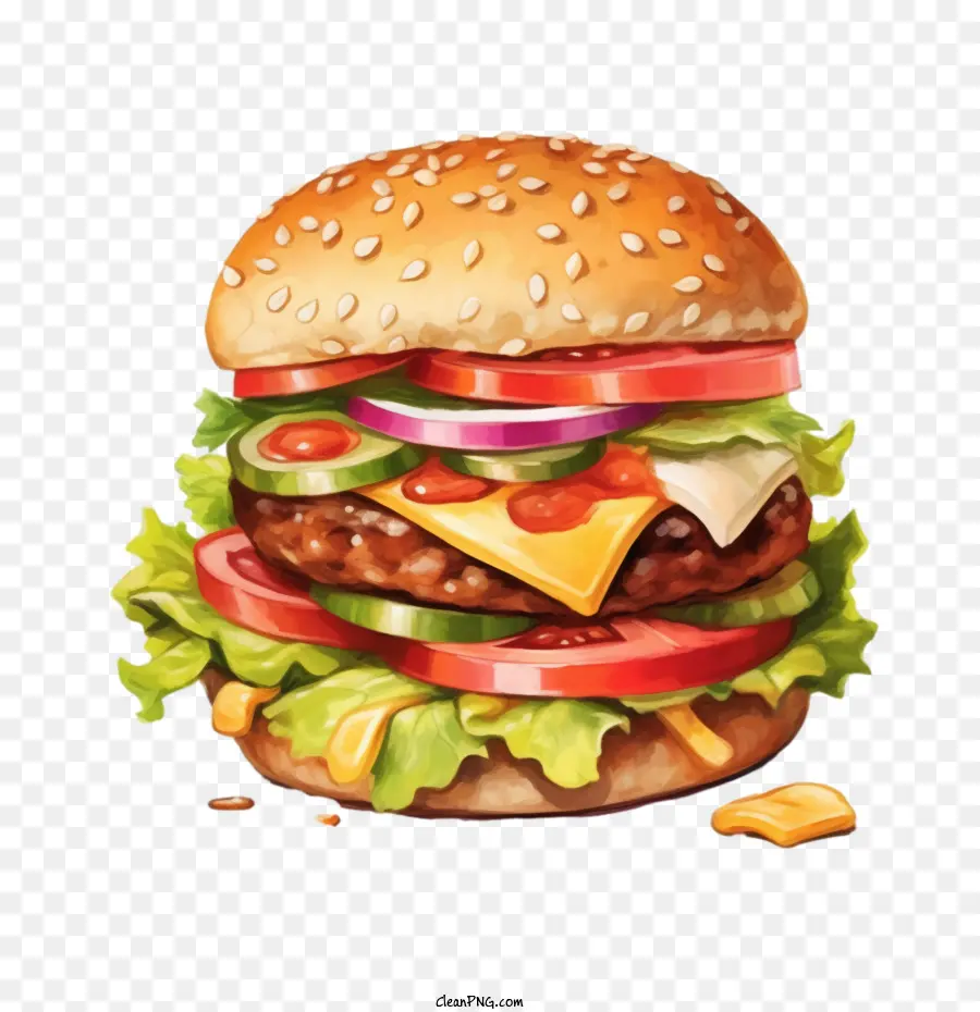 Hamburger，Makanan Cepat Saji PNG