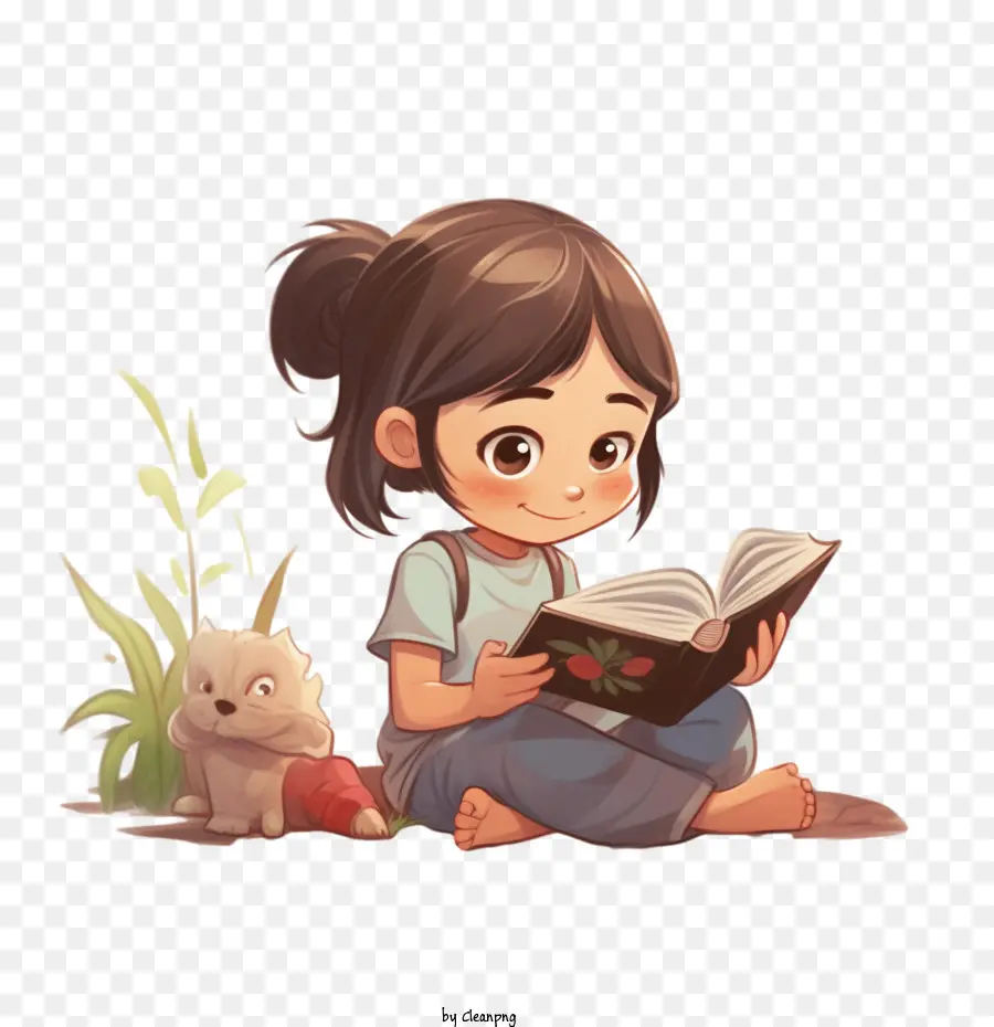 Gadis，Membaca Buku PNG