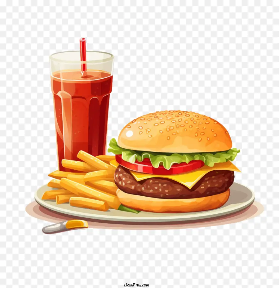 Kentang Goreng，Hamburger PNG