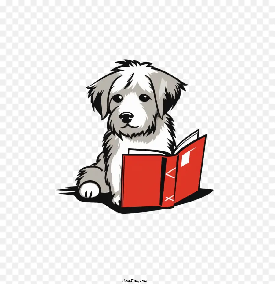 Buku Bacaan Anjing，Anjing Dengan Buku PNG