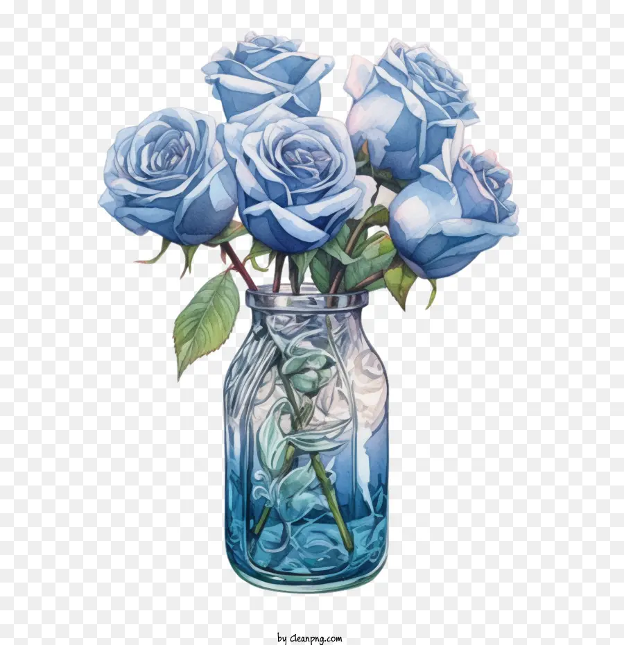 Mawar Biru，Botol Biru PNG