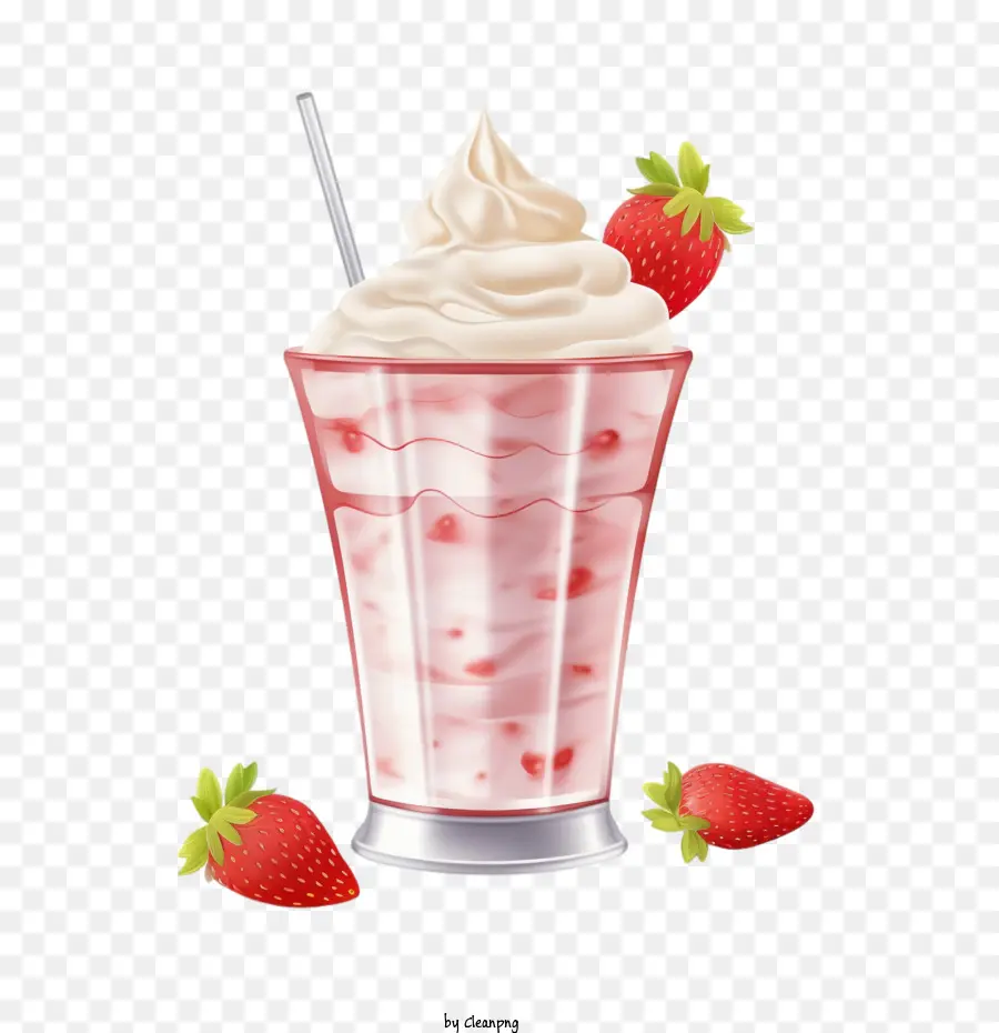 Milkshake Stroberi，Minuman Kocok Susu PNG