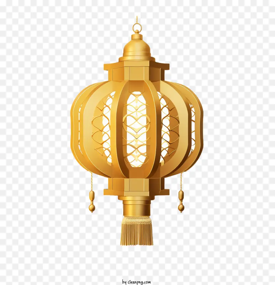 Lampu Islami，Lentera Emas PNG