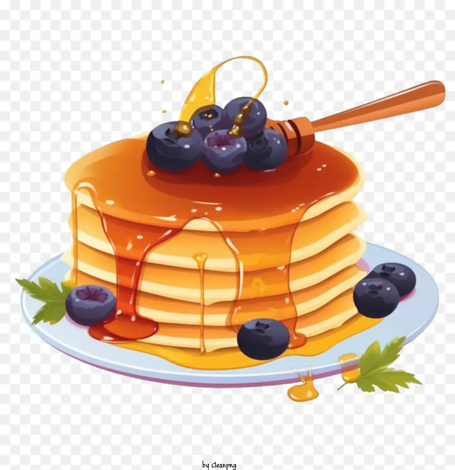 Panekuk，Pancake Dengan Blueberry PNG