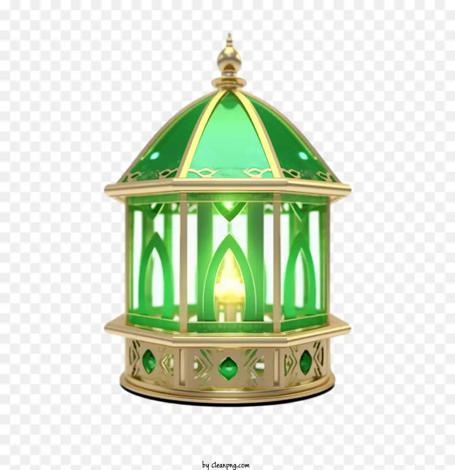 Lampu Islami，Lentera Hijau PNG