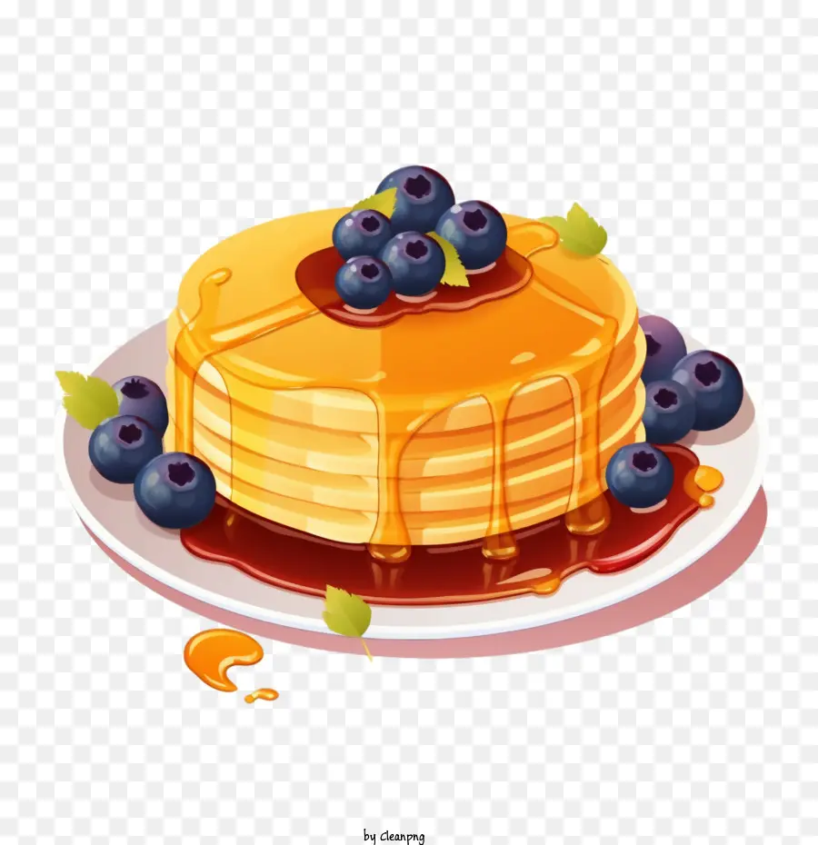 Panekuk，Pancake Dengan Blueberry PNG