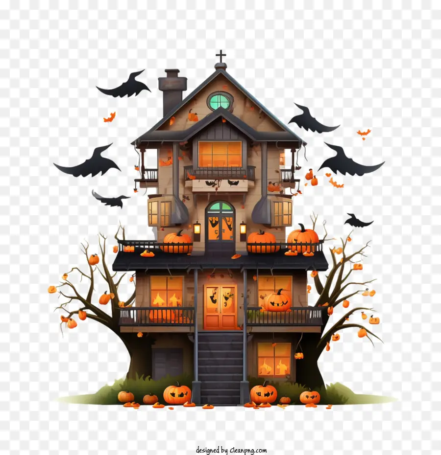 Rumah Berhantu，Rumah Halloween PNG