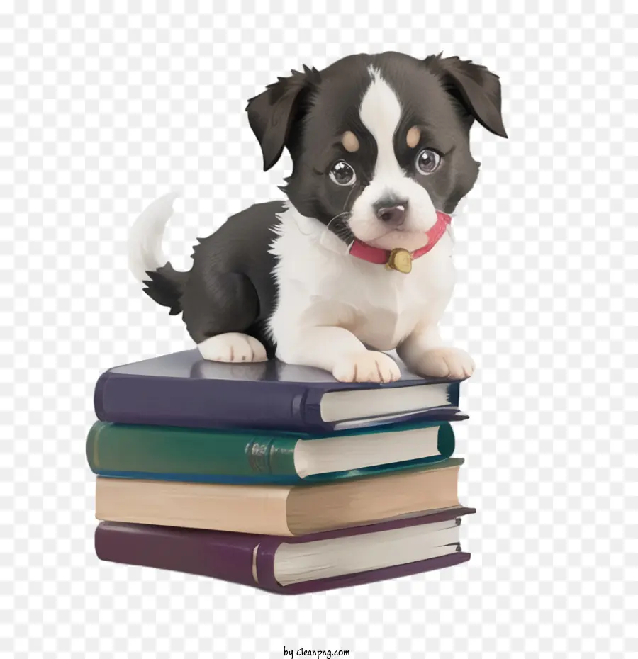 Membaca Buku，Anjing PNG