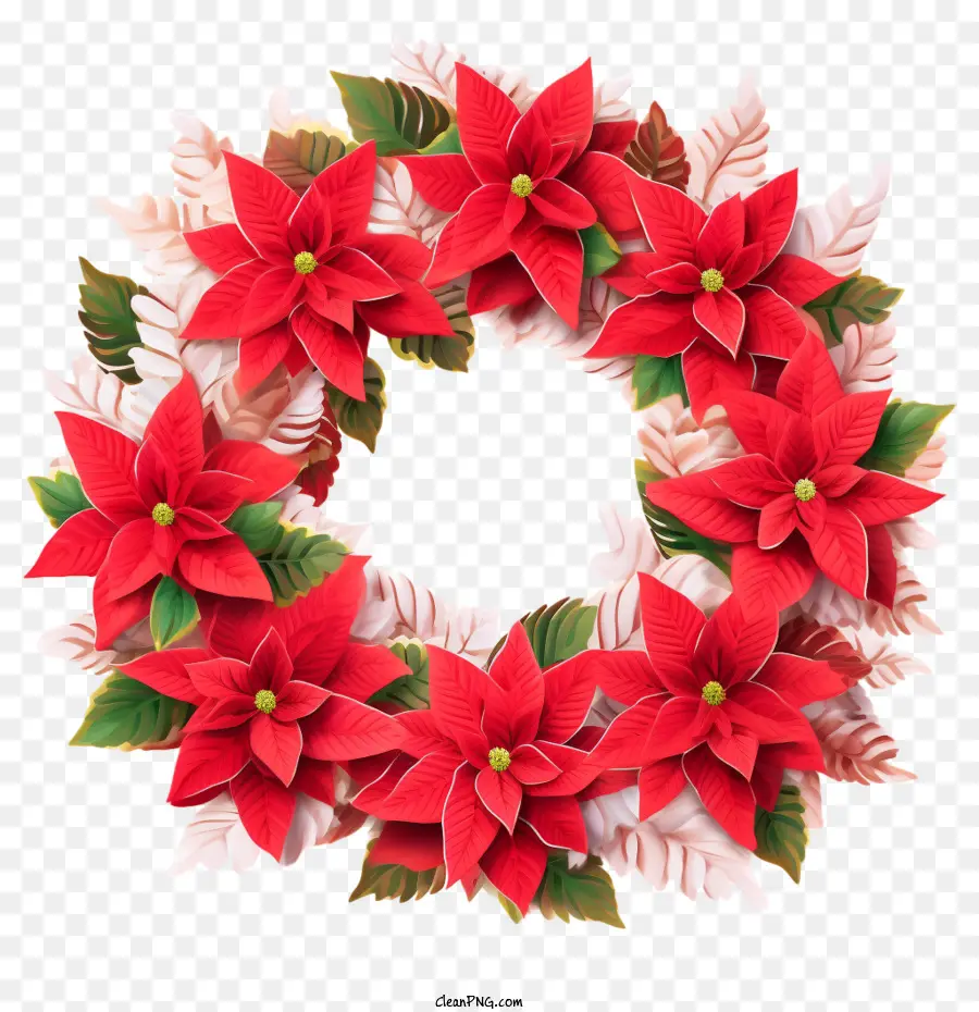 Karangan Bunga Poinsettia Natal，Karangan Bunga Poinsettia PNG