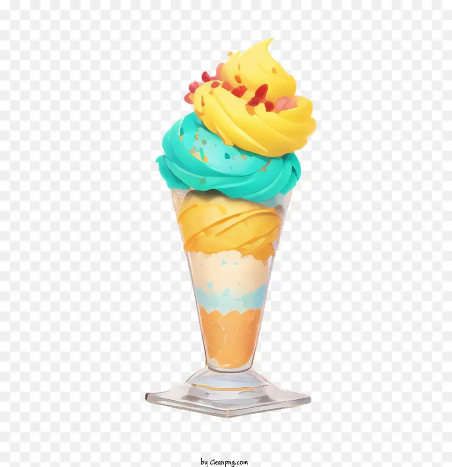 Es Krim，Es Krim Berwarna Warni PNG