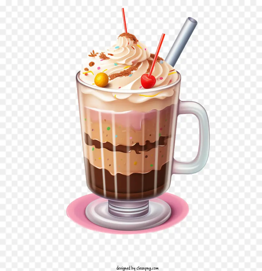 Minuman Kocok Susu，Es Krim Sundae PNG