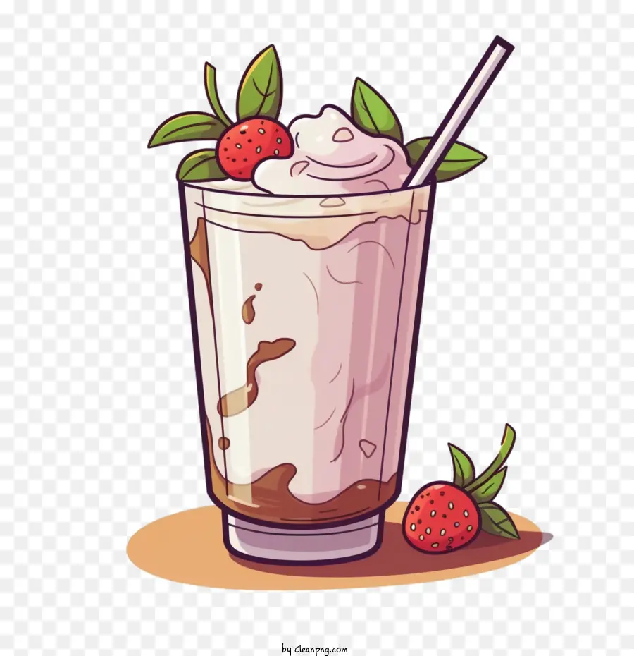 Minuman Kocok Susu，Milkshake Stroberi PNG