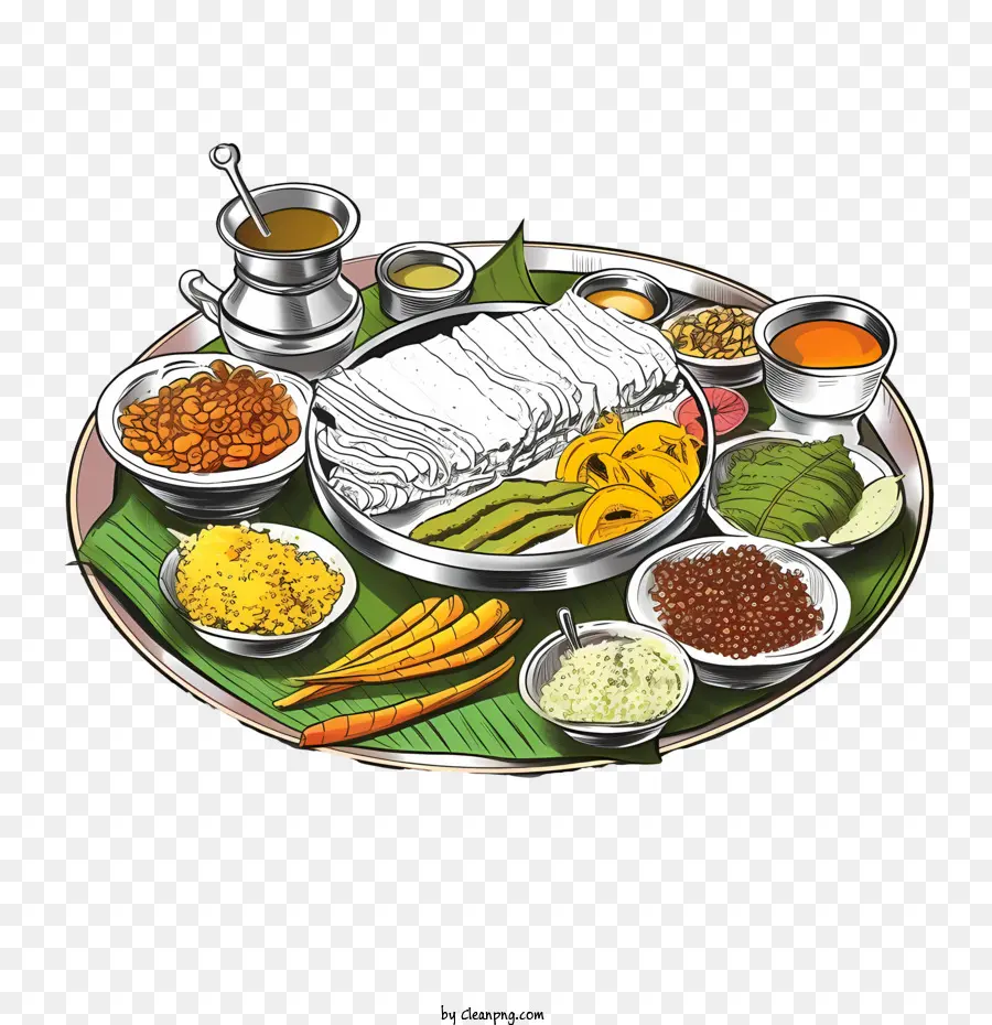 Makanan Onam Sadya，Piring Makanan PNG