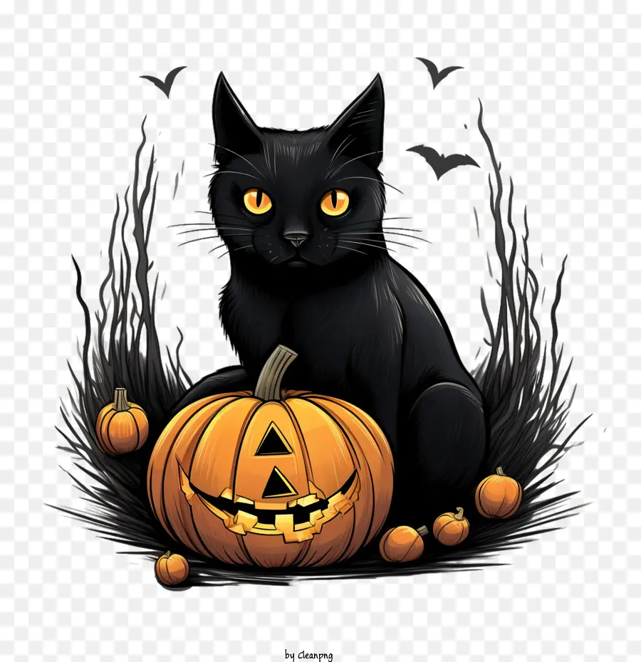 Hallowen，Kucing Hitam PNG