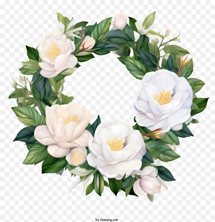 Gardenia Wreath，Bunga Putih PNG