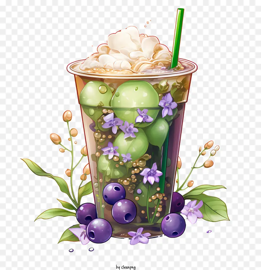 Teh Gelembung Matcha，Minuman PNG