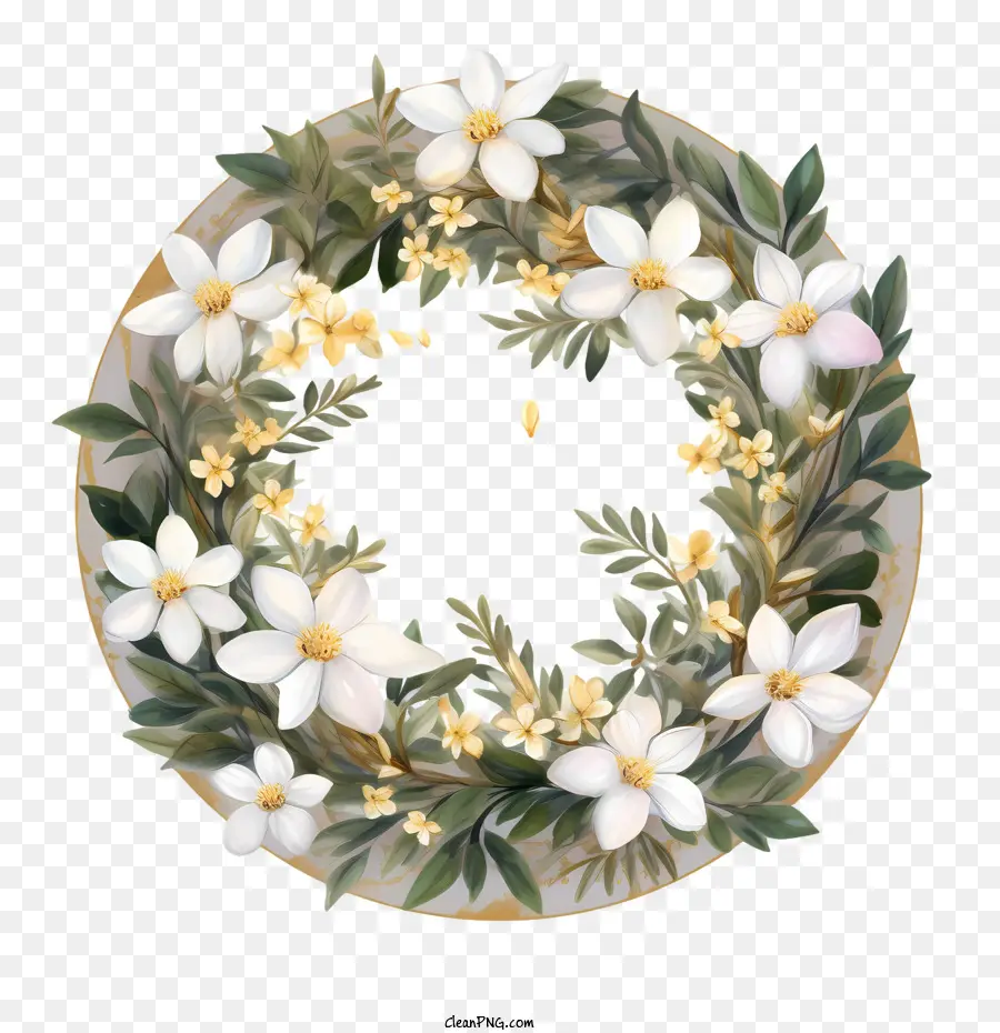 Karangan Bunga Melati，Putih PNG