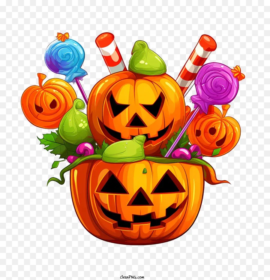 Mangkuk Permen Halloween，Labu Kuning PNG