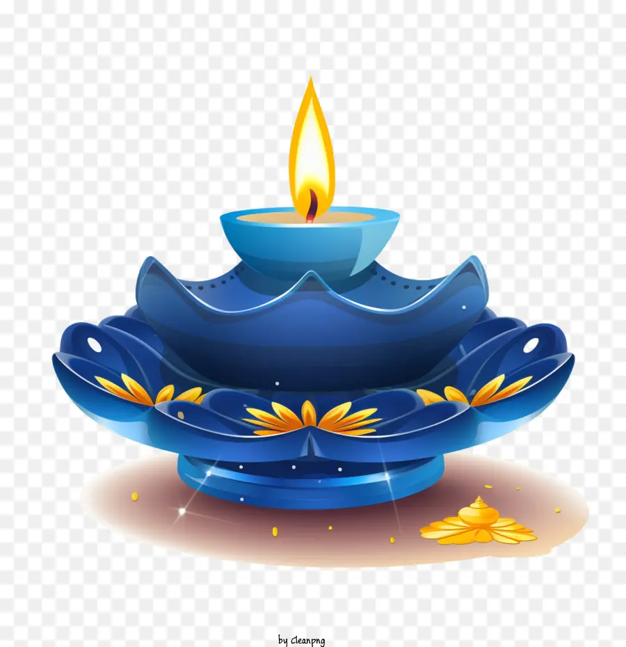 Deepavali，Diya Biru PNG