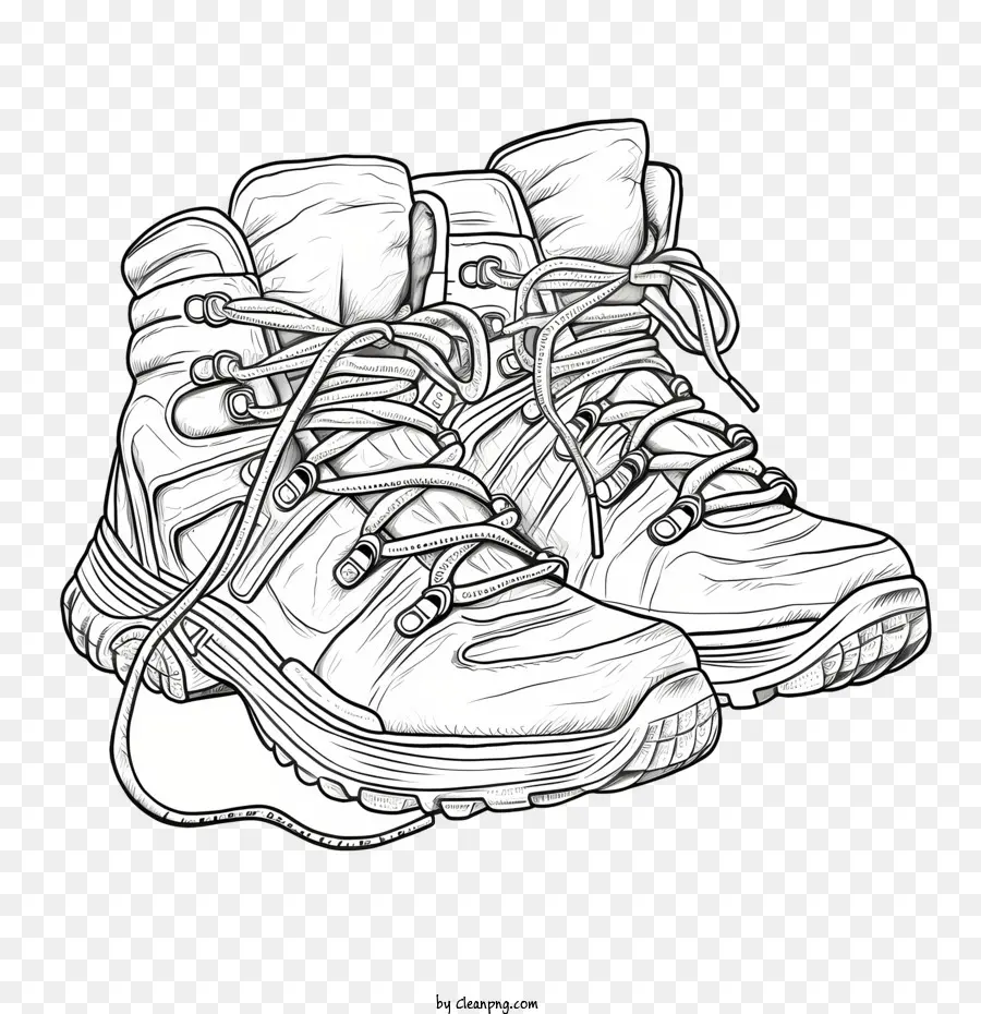 Sketsa Sepatu Kets，Sepatu Mendaki PNG