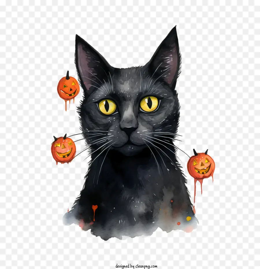 Hallowen，Kucing Hitam PNG