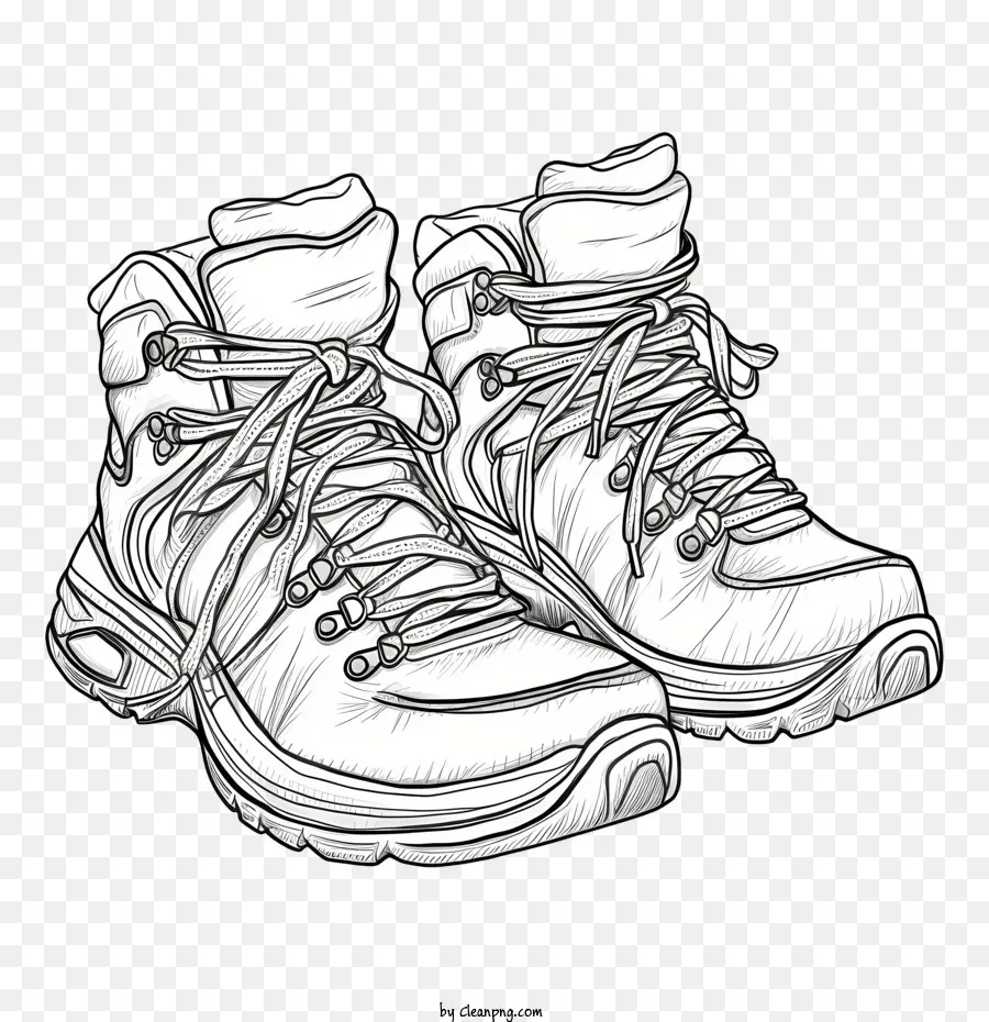 Sketsa Sepatu Kets，Sepatu Mendaki PNG