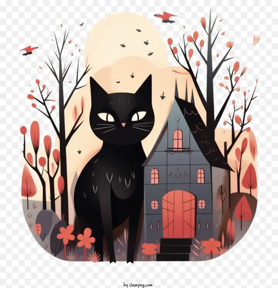 Hallowen，Kucing Hitam PNG