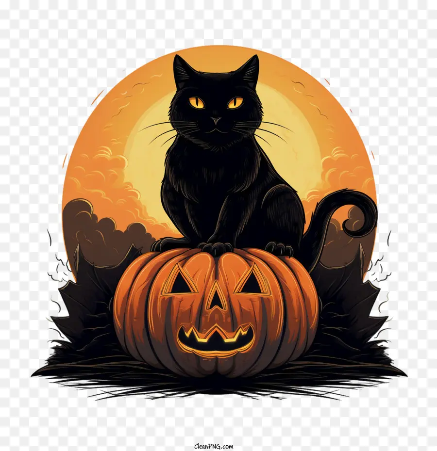 Hallowen，Kucing Hitam PNG