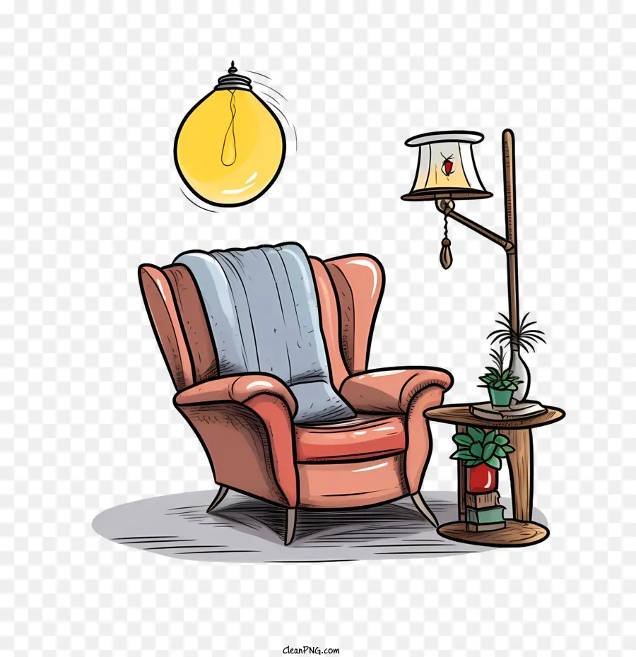 Sofa Dan Lampu，Kursi PNG