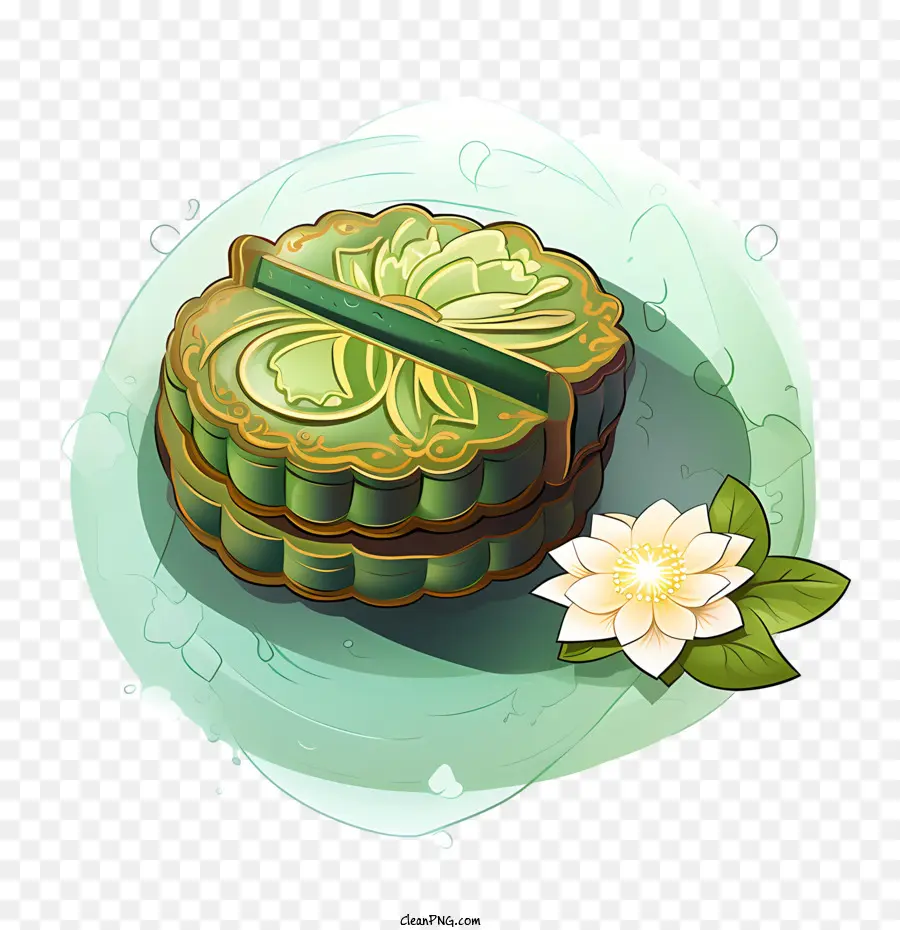 Kue Bulan Hijau，Kue Bulan PNG