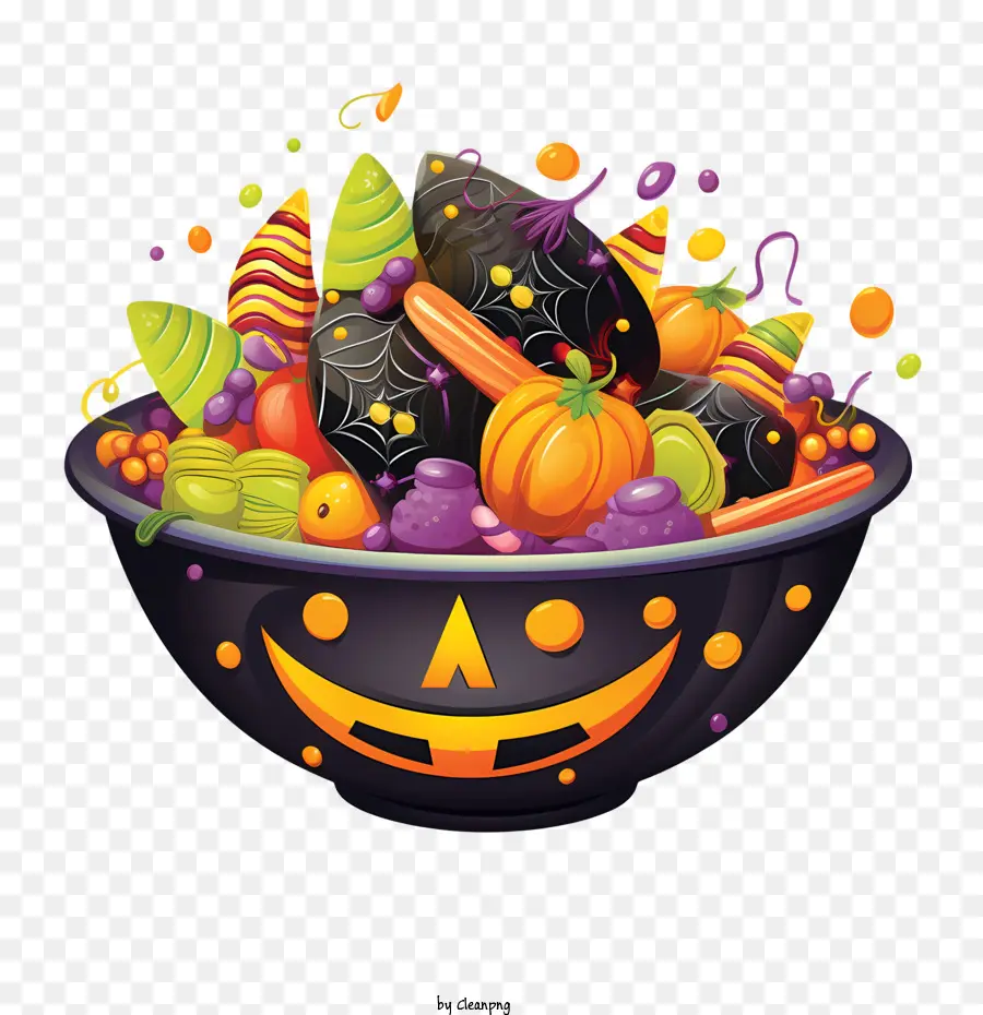 Mangkuk Permen Halloween，Permen Halloween PNG