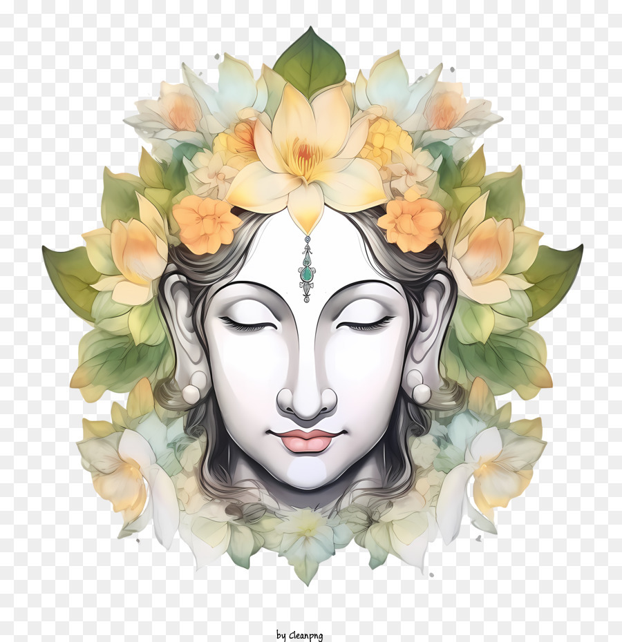 Abstrak Wajah Buddha Wajah Gambar Png