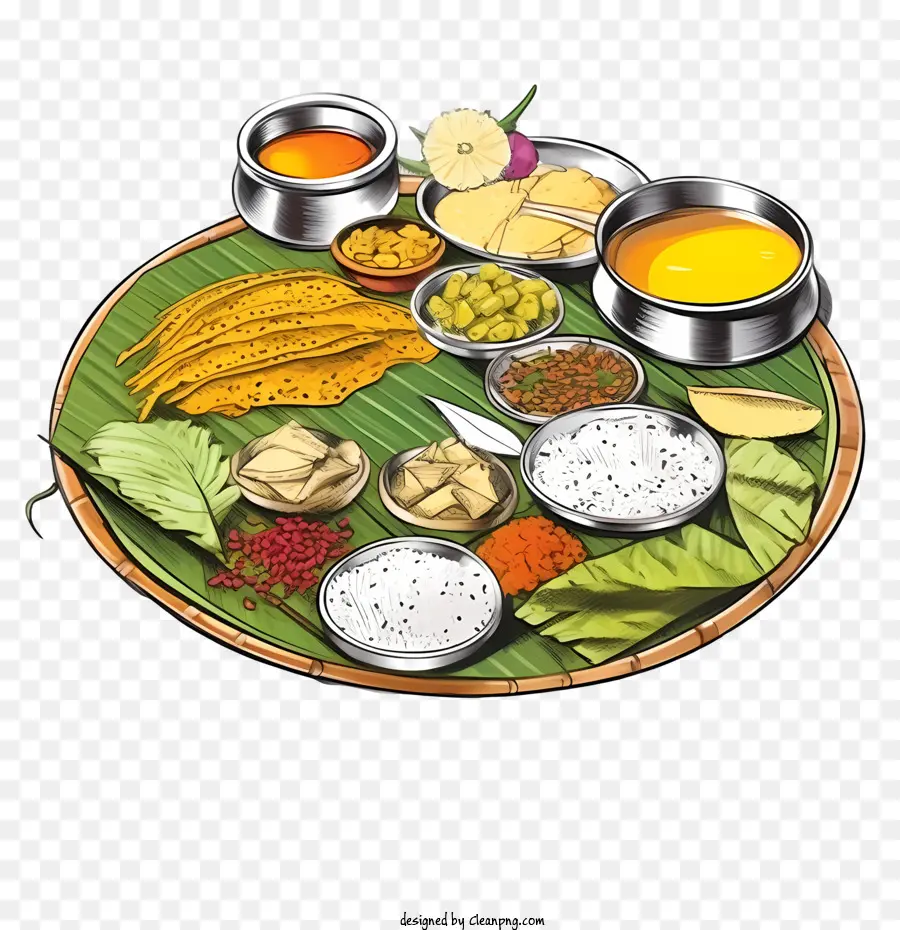 Makanan Onam Sadya，Piring Makanan PNG