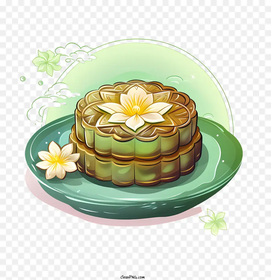 Kue Bulan Hijau，Kue Hijau PNG