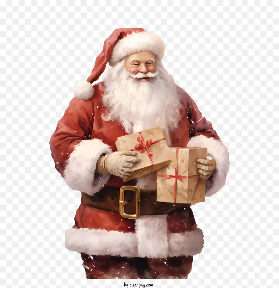 Santa Dan Hadiah，Santa Claus PNG