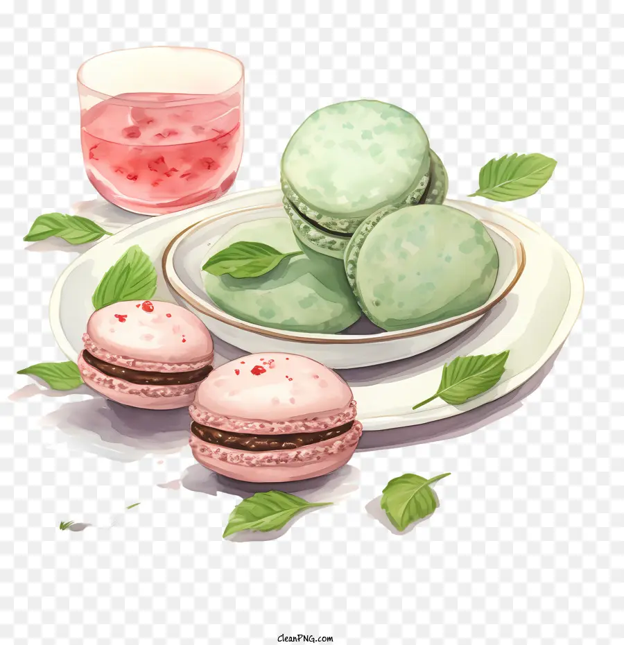 Hari Makaroni，Macaron Dan Teh PNG