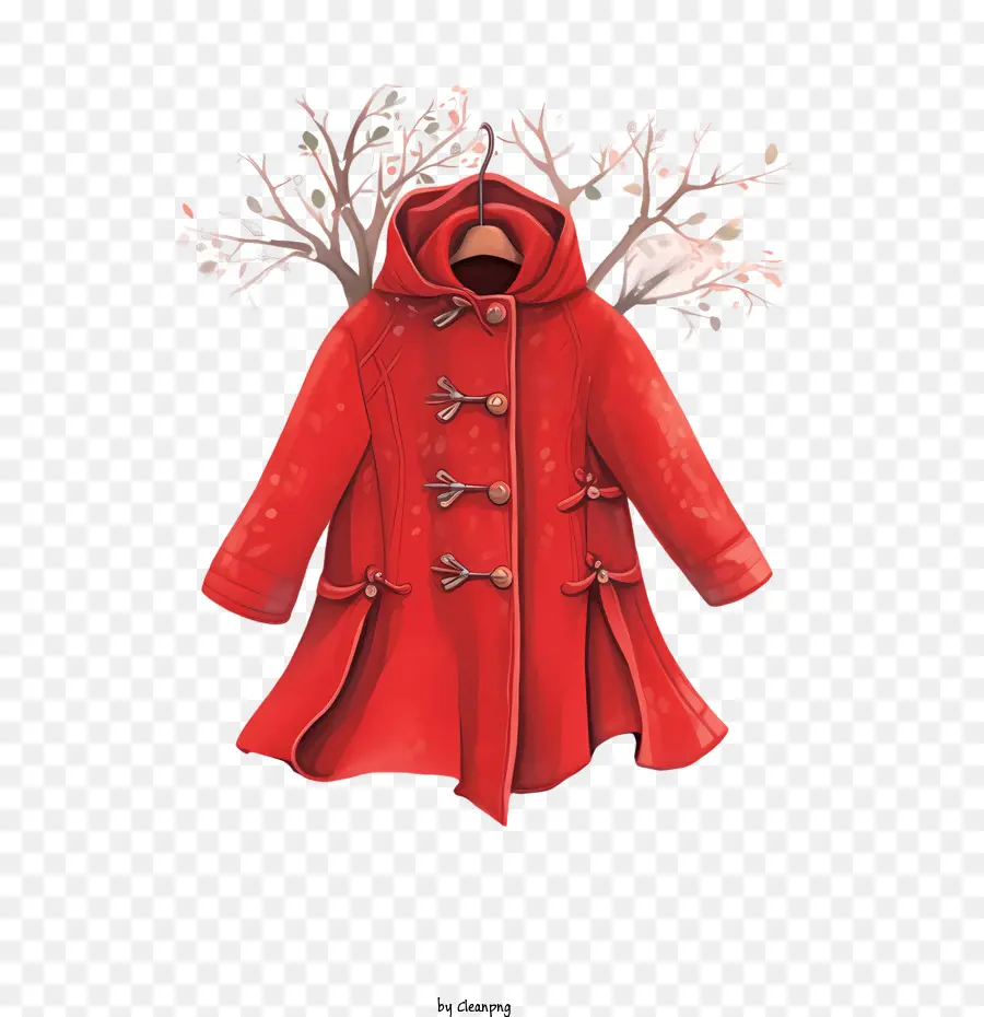 Mantel Musim Dingin，Mantel Merah PNG