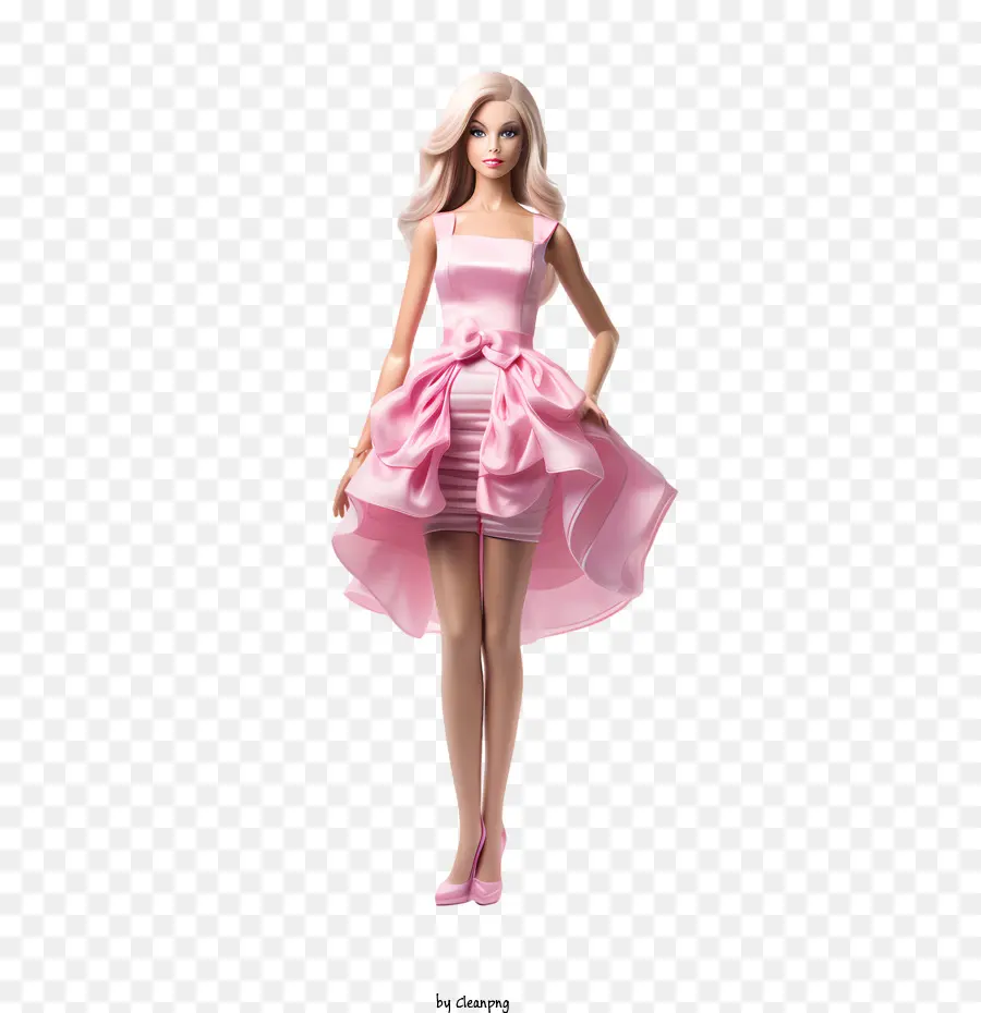 Barbie Gadis，Gaun Merah Muda PNG