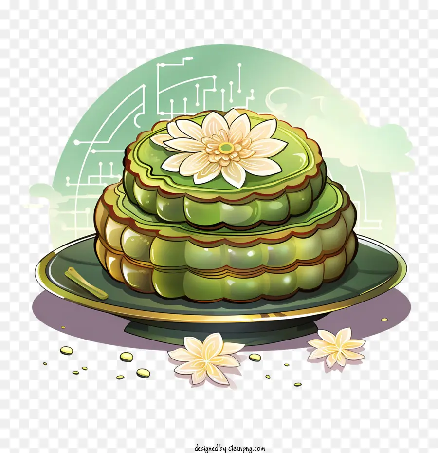 Kue Bulan Hijau，Kue Hijau PNG