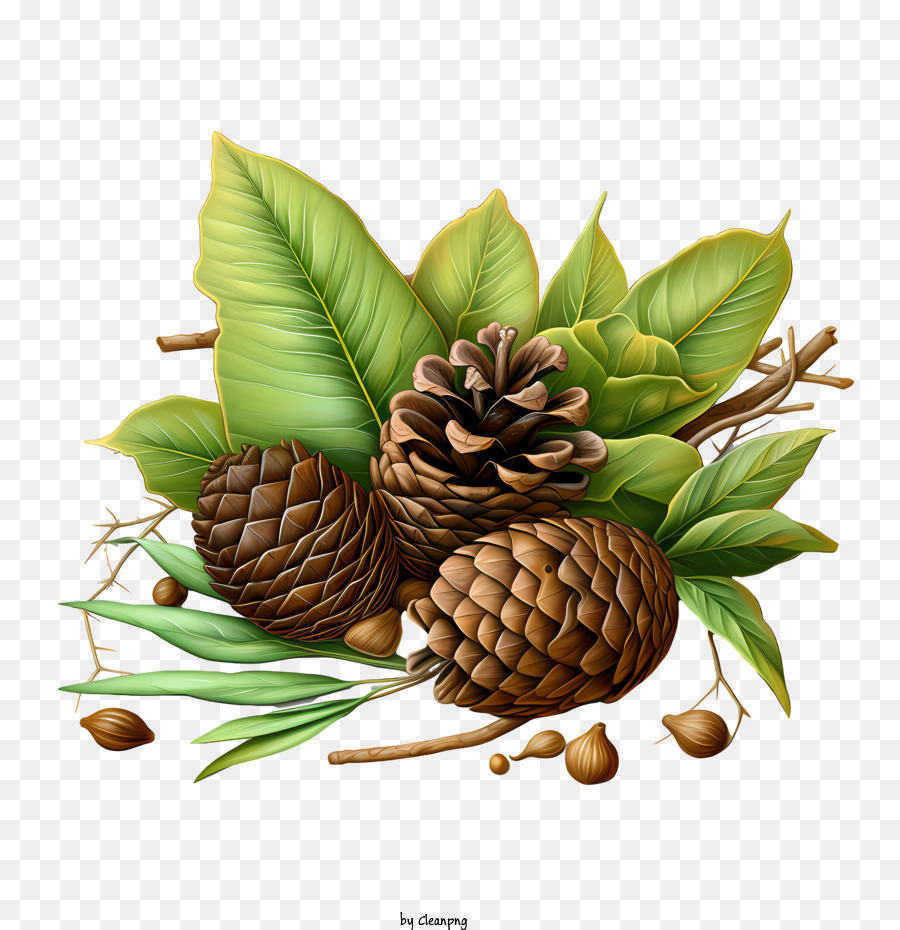 Biji Pinus Kerucut Pinus Daun Gambar Png 0996